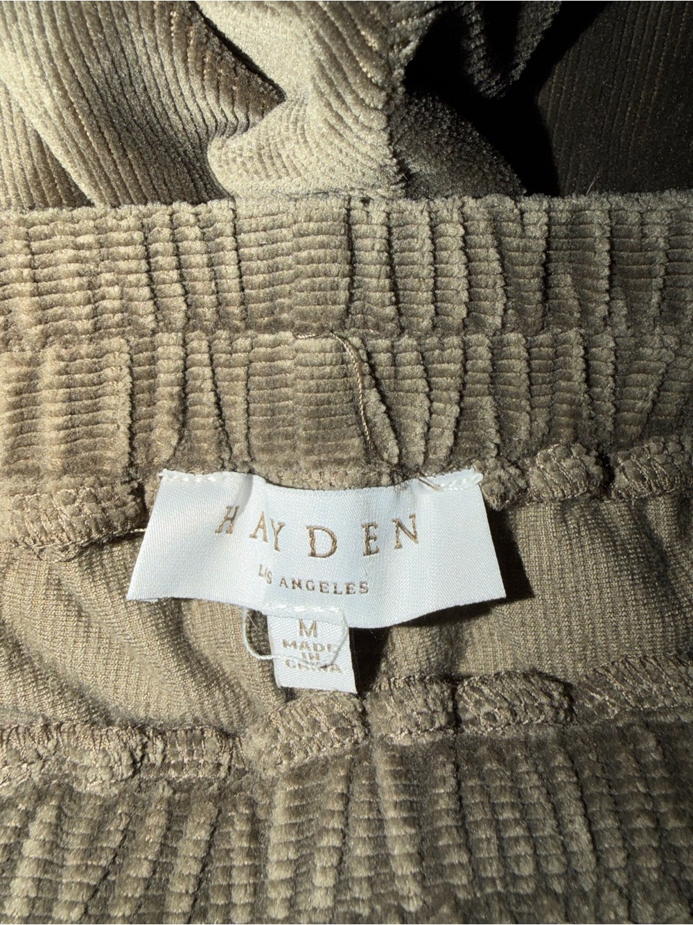 Hayden Los Angeles Corduroy Top in Taupe-Beige